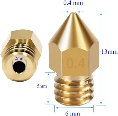 24pcs 0.4 mm 3D Printer Extruder Nozzles, MK8 Nozzle with Excellent Heat Conductivity, Compatible with Creality CR-10, Ender 3 v2, Ender 3, 5, 3pro,Prusa i3 etc in Saudi Arabia
