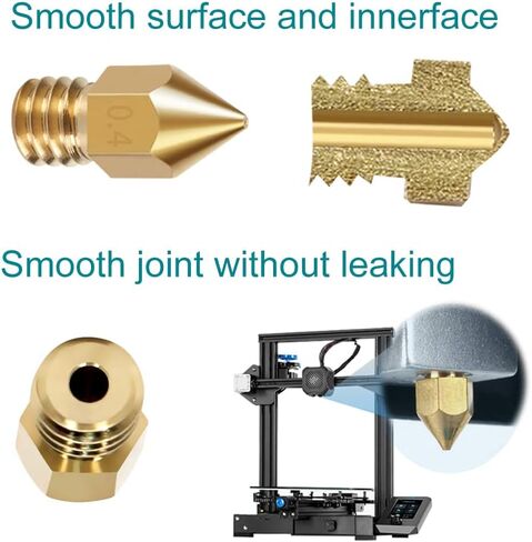 24pcs 0.4 mm 3D Printer Extruder Nozzles, MK8 Nozzle with Excellent Heat Conductivity, Compatible with Creality CR-10, Ender 3 v2, Ender 3, 5, 3pro,Prusa i3 etc in Saudi Arabia