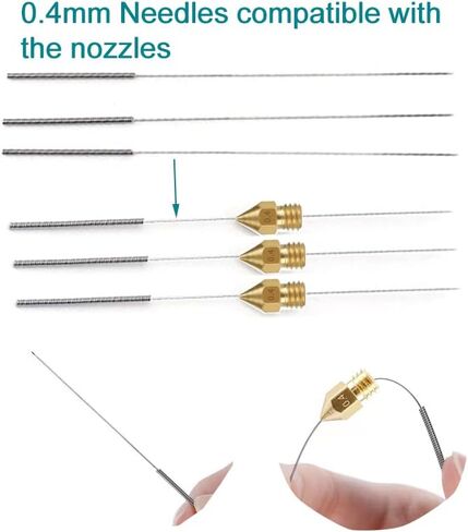 24pcs 0.4 mm 3D Printer Extruder Nozzles, MK8 Nozzle with Excellent Heat Conductivity, Compatible with Creality CR-10, Ender 3 v2, Ender 3, 5, 3pro,Prusa i3 etc in Saudi Arabia