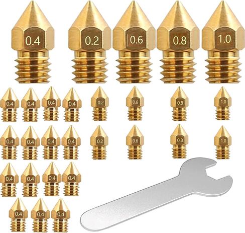 24pcs 0.4 mm 3D Printer Extruder Nozzles, MK8 Nozzle with Excellent Heat Conductivity, Compatible with Creality CR-10, Ender 3 v2, Ender 3, 5, 3pro,Prusa i3 etc in Saudi Arabia