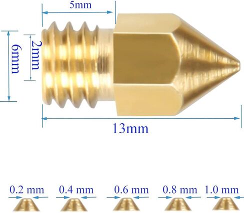 24pcs 0.4 mm 3D Printer Extruder Nozzles, MK8 Nozzle with Excellent Heat Conductivity, Compatible with Creality CR-10, Ender 3 v2, Ender 3, 5, 3pro,Prusa i3 etc in Saudi Arabia
