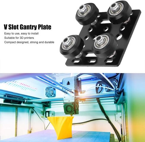 2020 V Slot Gantry Plate, V Type Gantry Plate Black for 3D Printer Accessories Aluminum Profiles EU Standard in Saudi Arabia
