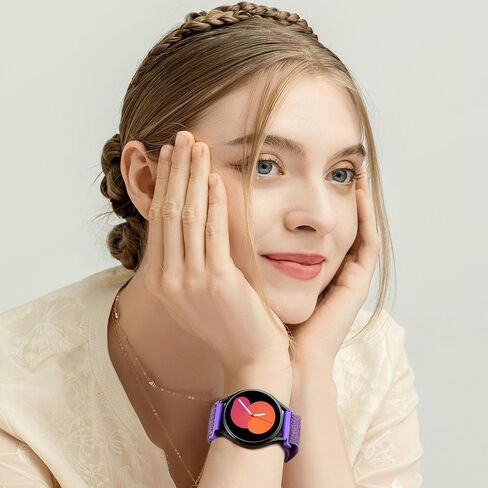 سوار ساعة من النايلون اللامع القابل للتمدد 20 مم متوافق مع ساعة Samsung Galaxy Watch 6 5 4 44 40 مم/ساعة 5 Pro 45 مم/ ساعة 6 كلاسيكية 43 47 مم/ساعة 4 كلاسيكية 46 42 مم، حزام نسائي رياضي مضفر مرن قابل للتعديل in Saudi Arabia