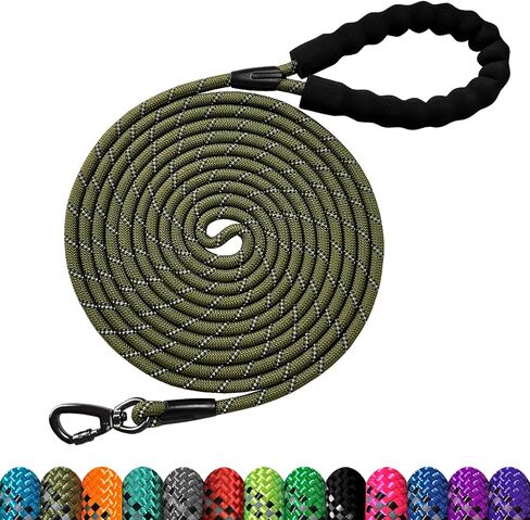 Long Dog Leash, 50 FT Dog Leashes for Large Dogs Heavy Duty Reflective Large Dog Leash with Comfortable Padded Handle Strong Dog Lead for Walking, Hunting, Camping, Backyard in Saudi Arabia
