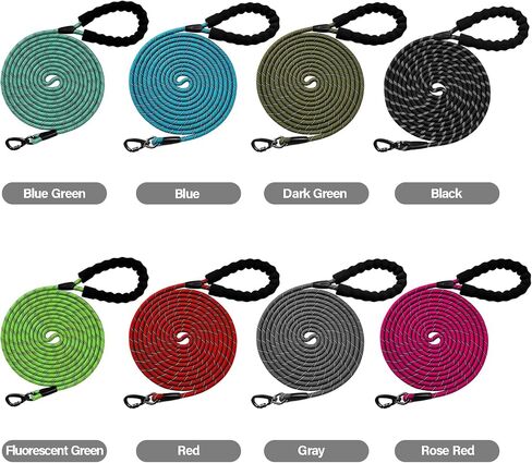 Long Dog Leash, 50 FT Dog Leashes for Large Dogs Heavy Duty Reflective Large Dog Leash with Comfortable Padded Handle Strong Dog Lead for Walking, Hunting, Camping, Backyard in Saudi Arabia