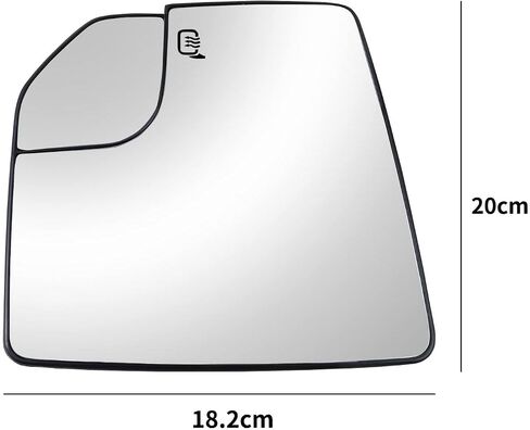 استبدال المرآة الجانبية للركاب لسيارة Ford F150 2015 2016 2017 2018 2019 2020 - زجاج مرآة محدب، مرآة الرؤية الخلفية على الجانب الأيمن مع تسخين (FL3Z-17K707-B) in Kuwait