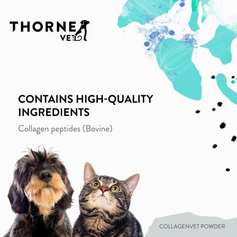 مسحوق الكولاجين ThorneVet CollagenVET للحيوانات الأليفة - مكمل دعم المفاصل الببتيد الكولاجين البقري لصحة المفاصل والعضلات والعظام والأوتار والجلد - متوفر بيولوجيًا للغاية وقابل للهضم - 75 ملعقة in Kuwait