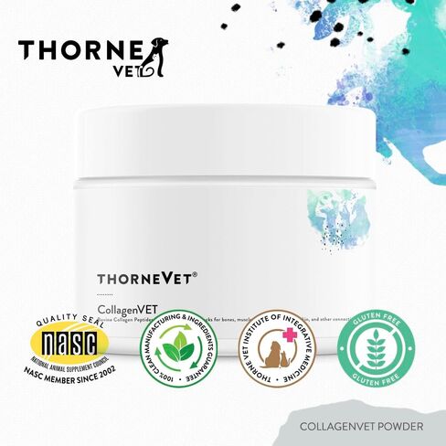 مسحوق الكولاجين ThorneVet CollagenVET للحيوانات الأليفة - مكمل دعم المفاصل الببتيد الكولاجين البقري لصحة المفاصل والعضلات والعظام والأوتار والجلد - متوفر بيولوجيًا للغاية وقابل للهضم - 75 ملعقة in Kuwait