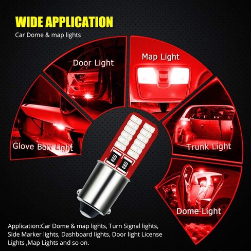 YEORO BA9S BA9 T4W 53 57 1895 64111 LED Bulbs 200LM Super Bright 24-SMD 3014 Chips LED Lamp for License Plate side door Interior Map Dome Parking City Dashboard Light,Xenon White.(10-Pack) in Saudi Arabia