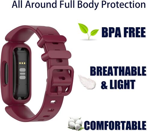 Aroloxta Bands Compatible with Fitbit Ace 3 for Kids, Waterproof Soft Slilcone Colorful Ace3 Straps for Boys Girls Bracelet Accessories Sports Watch Replacement Band for Fitbit Ace 3 Kid Children in Saudi Arabia