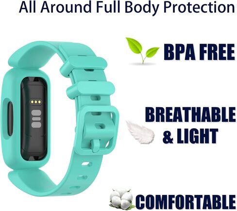 Aroloxta Bands Compatible with Fitbit Ace 3 for Kids, Waterproof Soft Slilcone Colorful Ace3 Straps for Boys Girls Bracelet Accessories Sports Watch Replacement Band for Fitbit Ace 3 Kid Children in Saudi Arabia