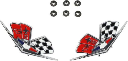 أعلام الحاجز شعارات تقليم اليسار واليمين متوافقة مع 1962 1963 تشيفي إمبالا، بيسكين، وبيل إير مع 327 أو 409 محركات أعلام شعار الحاجز الأمامي زوج كورفيت in Kuwait