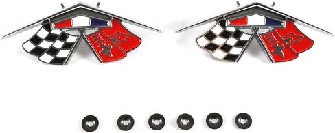 أعلام الحاجز شعارات تقليم اليسار واليمين متوافقة مع 1962 1963 تشيفي إمبالا، بيسكين، وبيل إير مع 327 أو 409 محركات أعلام شعار الحاجز الأمامي زوج كورفيت in Kuwait