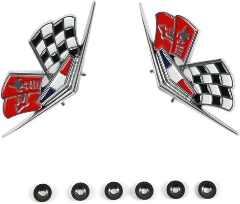 أعلام الحاجز شعارات تقليم اليسار واليمين متوافقة مع 1962 1963 تشيفي إمبالا، بيسكين، وبيل إير مع 327 أو 409 محركات أعلام شعار الحاجز الأمامي زوج كورفيت in Kuwait