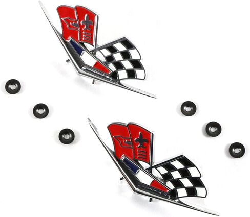 أعلام الحاجز شعارات تقليم اليسار واليمين متوافقة مع 1962 1963 تشيفي إمبالا، بيسكين، وبيل إير مع 327 أو 409 محركات أعلام شعار الحاجز الأمامي زوج كورفيت in Kuwait