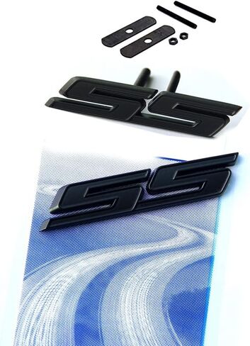 2 قطعة OEM شبكة سوداء Ss وملصق Ss شعار شارة ثلاثية الأبعاد لكامارو Ss تشيفي سييرا شقة غير لامع in Kuwait