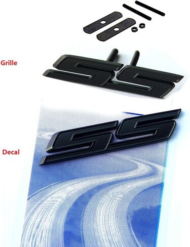 2 قطعة OEM شبكة سوداء Ss وملصق Ss شعار شارة ثلاثية الأبعاد لكامارو Ss تشيفي سييرا شقة غير لامع in Kuwait