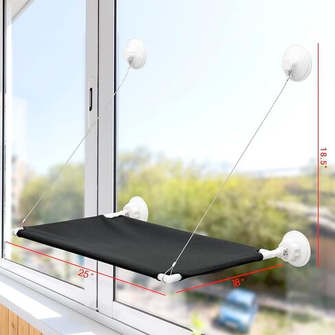 مجثم نافذة للقطط، أرجوحة نافذة للقطط بتصميم موفر للمساحة، يتم تركيبها بواسطة أكواب شفط لولبية قوية، وهي سرير آمن ومتين للقطط in Saudi Arabia