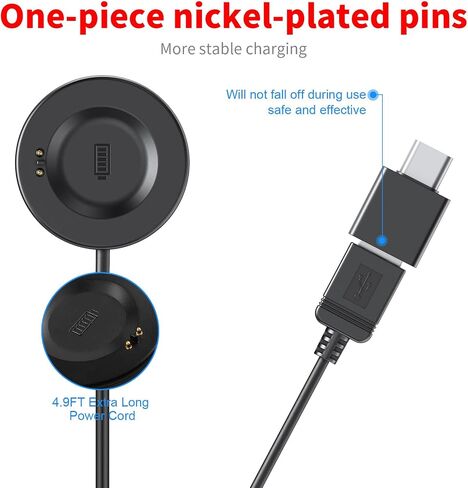 كابل شاحن USB للساعة الذكية iTouch Wearables Air 3 والساعة الذكية iTouch Sport 3، قاعدة شحن بديلة متوافقة مع الساعة الذكية iTouch Air 3، الساعة الذكية iTouch Sport 3 (أسود) in Saudi Arabia