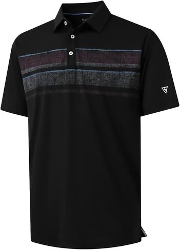 M MAELREG Golf Shirts for Men Quick Dry Short Sleeve Casual Stylish Moisture Wicking Chest Print Collared Mens Polo Shirts in Saudi Arabia