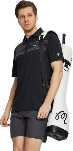 M MAELREG Golf Shirts for Men Quick Dry Short Sleeve Casual Stylish Moisture Wicking Chest Print Collared Mens Polo Shirts in Saudi Arabia
