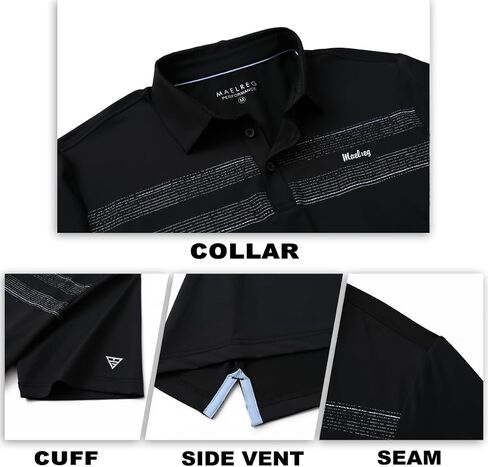 M MAELREG Golf Shirts for Men Quick Dry Short Sleeve Casual Stylish Moisture Wicking Chest Print Collared Mens Polo Shirts in Saudi Arabia