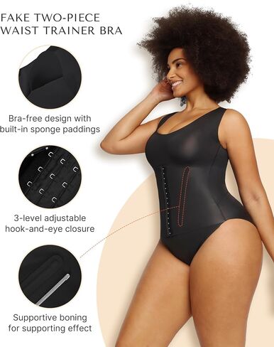 SHAPELLX Tank Shapewear for Women Tummy Control Bodysuit Seamless Slimming Body Shaper 3 in 1 Waist Trainer Bra in Saudi Arabia