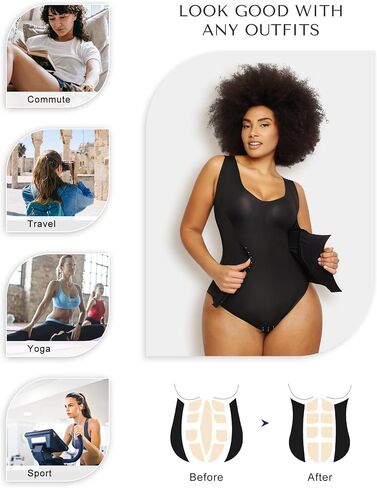 SHAPELLX Tank Shapewear for Women Tummy Control Bodysuit Seamless Slimming Body Shaper 3 in 1 Waist Trainer Bra in Saudi Arabia