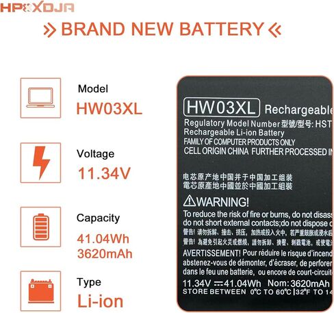 HW03XL استبدال بطارية الكمبيوتر المحمول HP Pavilion 15-EG 15-EH 15-EG00000 15-EH0090WM DF15 15T-EG 15Z-EH 17-CN 17-CP 17S-CU 17T-CN 17Z-CP Series L97300-005 HSTNN-IB90 L96887- 421 تي بي إن-C131 in Saudi Arabia