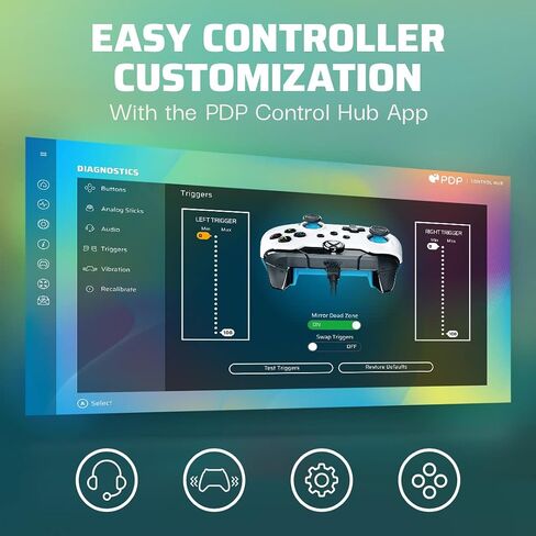 PDP Wired Game Controller - Xbox Series X|S, Xbox One, PC/Laptop Windows 10, Steam Gaming Controller - USB - Advanced Audio Controls - Dual Vibration Videogame Gamepad - Raven Black in Saudi Arabia