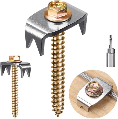 Fence Staples for Wire Fencing, Reusable Wire Fence Staples Fasteners for Mesh and Woven Fencing, 100pcs Wire Fence Staples Nails with Wire Fixer for Easy Installation in Kuwait