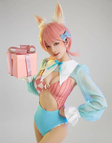 مجموعة ملابس السباحة النسائية من Haikyuu قطعة واحدة من بدلات السباحة Kawaii بفيونكة مع ملابس سباحة من التول in Saudi Arabia