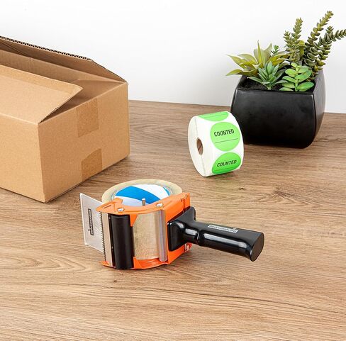Restaurantware RW Base 3 Inch Tape Dispenser Gun 1 Heavy-Duty Tape Dispenser - With Rubber Handle Tension Knob Adjustment Red Iron Handheld Tape Dispenser For Carton Sealing in Saudi Arabia