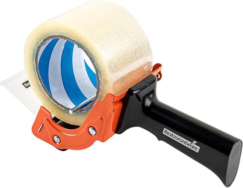 Restaurantware RW Base 3 Inch Tape Dispenser Gun 1 Heavy-Duty Tape Dispenser - With Rubber Handle Tension Knob Adjustment Red Iron Handheld Tape Dispenser For Carton Sealing in Saudi Arabia