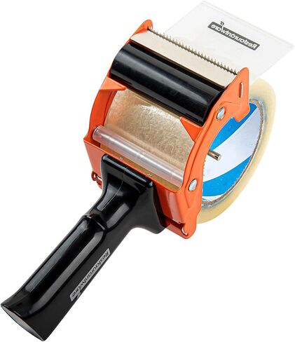 Restaurantware RW Base 3 Inch Tape Dispenser Gun 1 Heavy-Duty Tape Dispenser - With Rubber Handle Tension Knob Adjustment Red Iron Handheld Tape Dispenser For Carton Sealing in Saudi Arabia