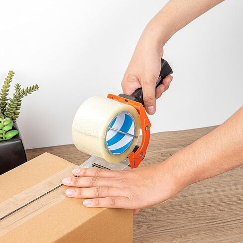 Restaurantware RW Base 3 Inch Tape Dispenser Gun 1 Heavy-Duty Tape Dispenser - With Rubber Handle Tension Knob Adjustment Red Iron Handheld Tape Dispenser For Carton Sealing in Saudi Arabia