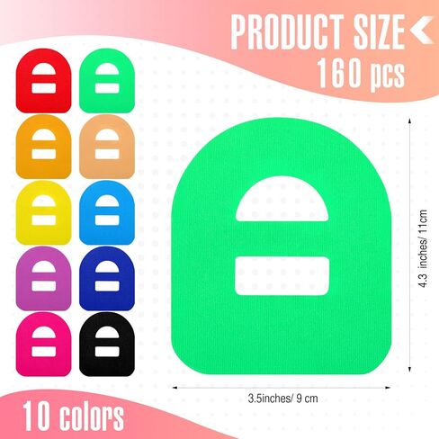 160 Pcs Adhesive Patches for G6 Waterproof Adhesive Patches Compatible with Omnipod Pre Cut Back Paper Continuous Glucose Monitor Protection Cover for 10-14 Days, 10 Colors in Saudi Arabia