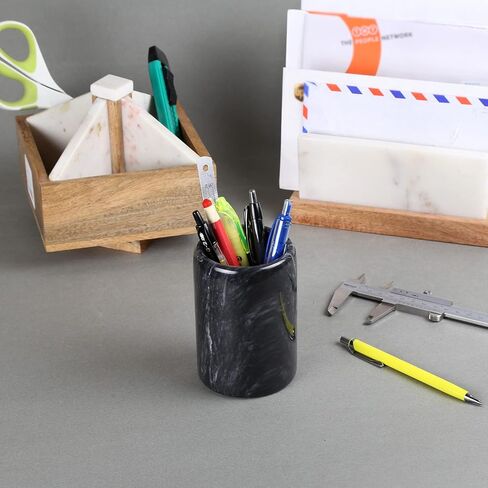 حامل أقلام رصاص من Creative Home بلون الشمبانيا الطبيعي ومنظم سطح المكتب على شكل كوب، بقطر 3-1/4 بوصة × ارتفاع 4-1/2 بوصة، بلون الشمبانيا (بيج) in Kuwait