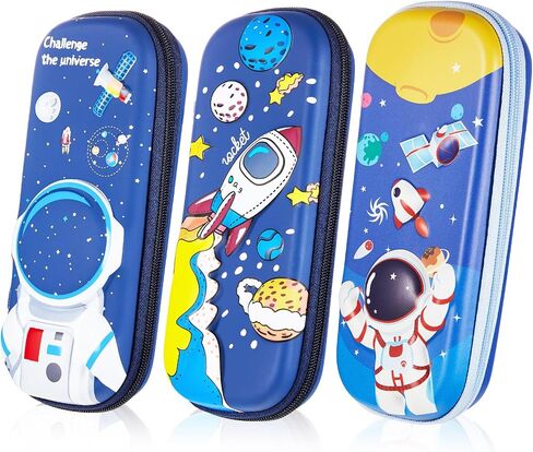 3 قطع من مقلمة رائد الفضاء 3D EVA Space Pencil Box Galaxy مقلمة رائد الفضاء قلم رصاص لكمة قلم رصاص كرتوني أزرق حامل قلم رصاص سعة كبيرة مقاومة للماء مع مقصورات in Saudi Arabia