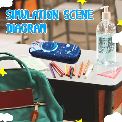 3 قطع من مقلمة رائد الفضاء 3D EVA Space Pencil Box Galaxy مقلمة رائد الفضاء قلم رصاص لكمة قلم رصاص كرتوني أزرق حامل قلم رصاص سعة كبيرة مقاومة للماء مع مقصورات in Saudi Arabia