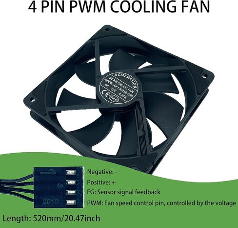 مراوح الكمبيوتر بسرعة 2700 دورة في الدقيقة - مروحة تبريد PWM ذات 4 دبابيس، مروحة حافظة عالية الأداء، 120 مم لسطح المكتب، أسود in Kuwait