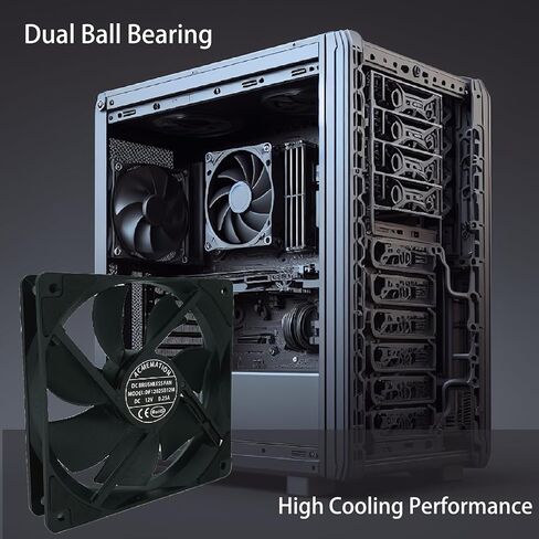 مراوح الكمبيوتر بسرعة 2700 دورة في الدقيقة - مروحة تبريد PWM ذات 4 دبابيس، مروحة حافظة عالية الأداء، 120 مم لسطح المكتب، أسود in Kuwait