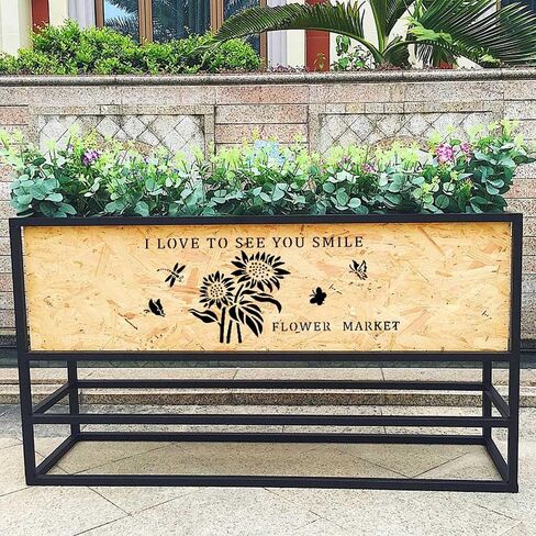 Flower Market Stencil, Large Spring Wildflower Stencils Farmhouse Stencils for Painting on Wood, Craft Template Wood Burning Stencil for Garden Canvas Sign Wall Home Decor(Flower) in Saudi Arabia