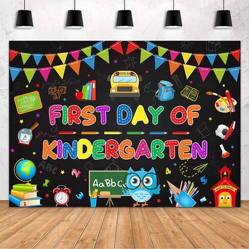 MEHOFOND First Day of Kindergarten Backdrop Kindergarten Back to School Backdrop First Day of School Preschool Photography Background Kids Classroom Party Decorations Supplies Banner Photo Booth 7x5ft in Saudi Arabia