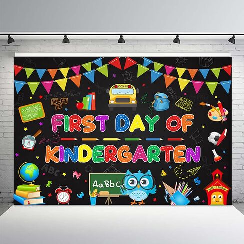 MEHOFOND First Day of Kindergarten Backdrop Kindergarten Back to School Backdrop First Day of School Preschool Photography Background Kids Classroom Party Decorations Supplies Banner Photo Booth 7x5ft in Saudi Arabia