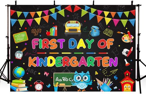 MEHOFOND First Day of Kindergarten Backdrop Kindergarten Back to School Backdrop First Day of School Preschool Photography Background Kids Classroom Party Decorations Supplies Banner Photo Booth 7x5ft in Saudi Arabia
