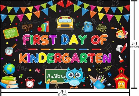MEHOFOND First Day of Kindergarten Backdrop Kindergarten Back to School Backdrop First Day of School Preschool Photography Background Kids Classroom Party Decorations Supplies Banner Photo Booth 7x5ft in Saudi Arabia