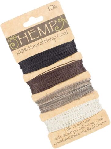 Craft County Multicolor 100% Hemp Cord Set – for Jewelry Making, Décor, Scrapbooking (Earthy Colors, 170 Feet) in Saudi Arabia