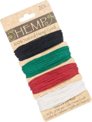 Craft County Multicolor 100% Hemp Cord Set – for Jewelry Making, Décor, Scrapbooking (Earthy Colors, 170 Feet) in Saudi Arabia