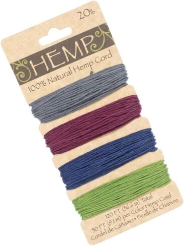 Craft County Multicolor 100% Hemp Cord Set – for Jewelry Making, Décor, Scrapbooking (Earthy Colors, 170 Feet) in Saudi Arabia